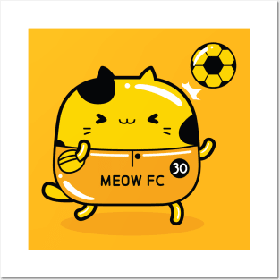 yellow cat football player profession Posters and Art